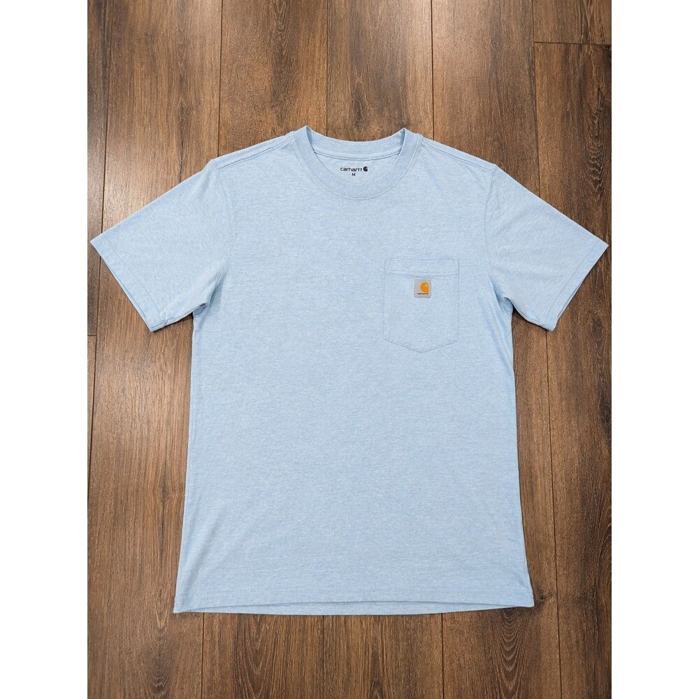 Carhartt Womens M 8-10 K87-W Loose Fit Heavyweight Pocket Tee Blue Workwear